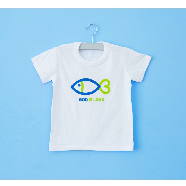글로리월드 여름성경학교 티셔츠 하트물고기 화이트 (50장 이상 제작가능) 반품불가
